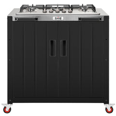 Feasto 5-Burner Propane Gas Stove, Stainless Steel Top with Cabinet