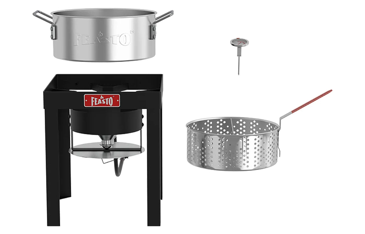 10 Qt Outdoor Turkey Fryer Pot Kit with Gas Stove Burner Stand
