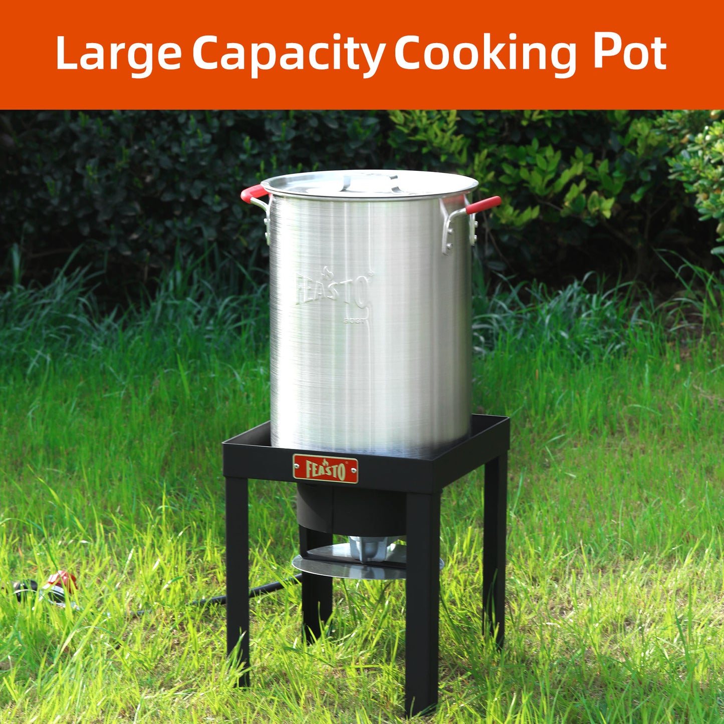 Feasto 22701A 30QT Aluminum Turkey Fryer & Fish Fryer Set Seafood Boiler Pot 50000 BTU Propane Burner for Outdoor Cooking