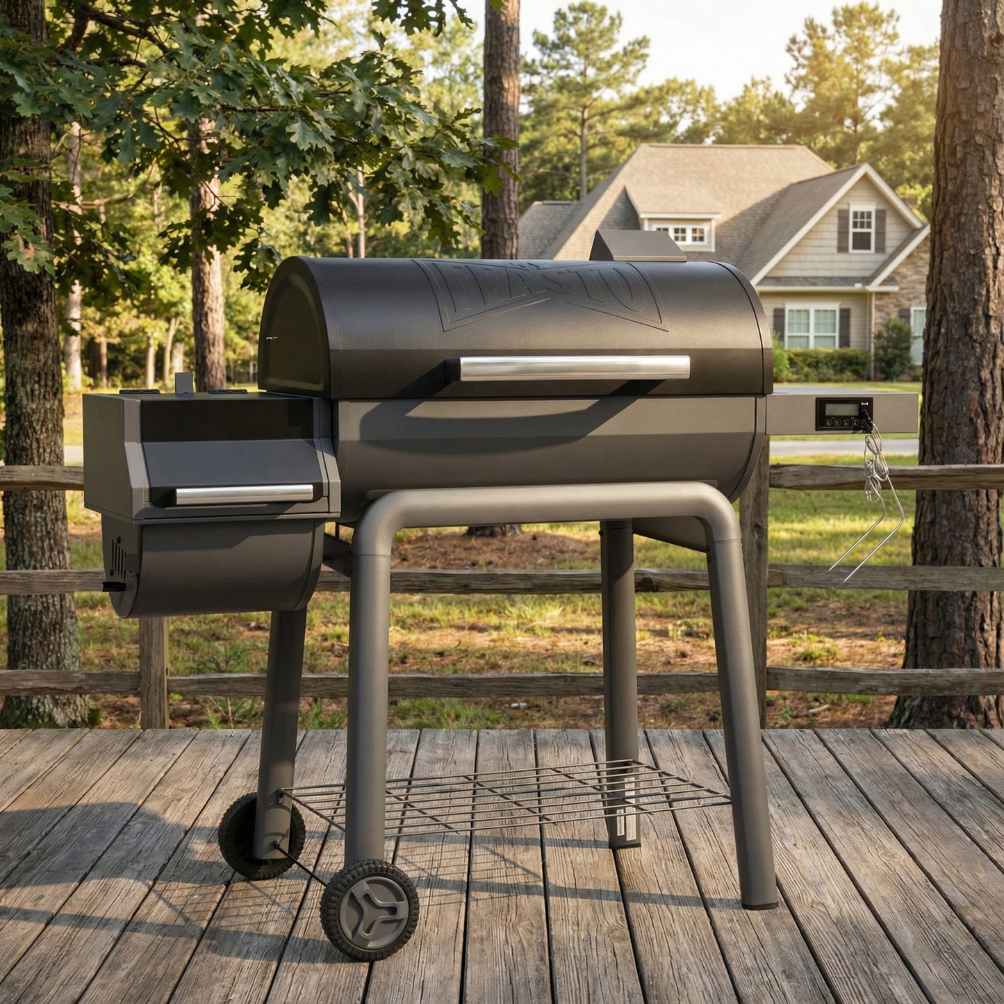 30-Inch Charcoal Grill with Offset Smoker, Digital Temperature Control & 2 Meat Probes