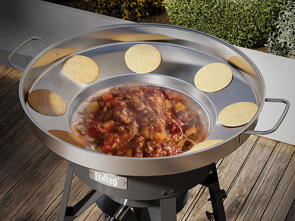 Feasto 23" Stainless Steel Concave Comal Set, Discada Disc Cooker with 54,000BTU Paella Burner and Adjustable Stand Set, Cazo Para Carnitas Tortillas Stir Fry Wok for Outdoor Cooking, CSA Certified