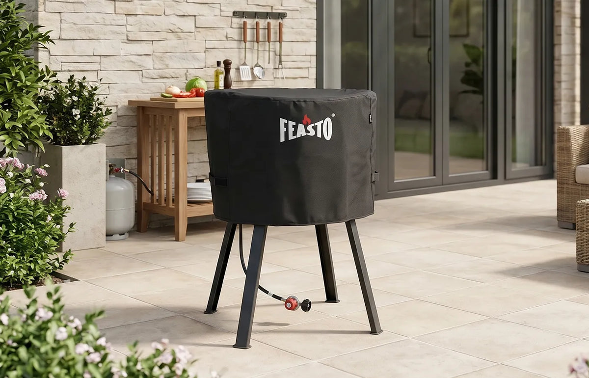 28-Inch Outdoor Concave Comal Cover with Adjustable Velcro Strap