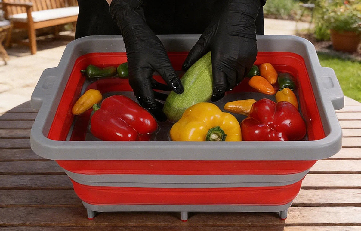 Collapsible BBQ Prep Tub & Wash Station Set for Outdoor Cooking