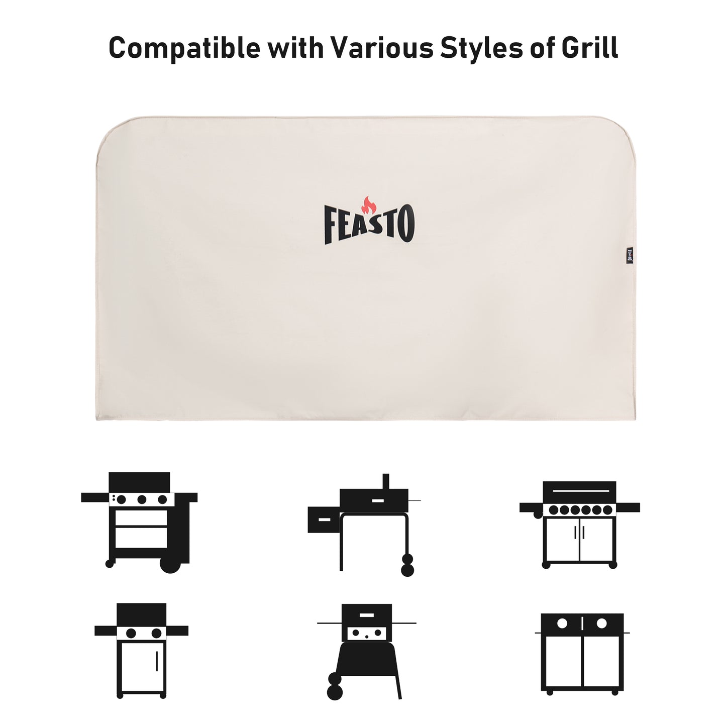 Outdoor Dining Cart Cover for Feasto Three-Shelf Movable Dining Cart Prep Table Heavy Duty Waterproof Cover for Feasto Dining Cart Beige (L50.4” x W23.6” x H28.7”)