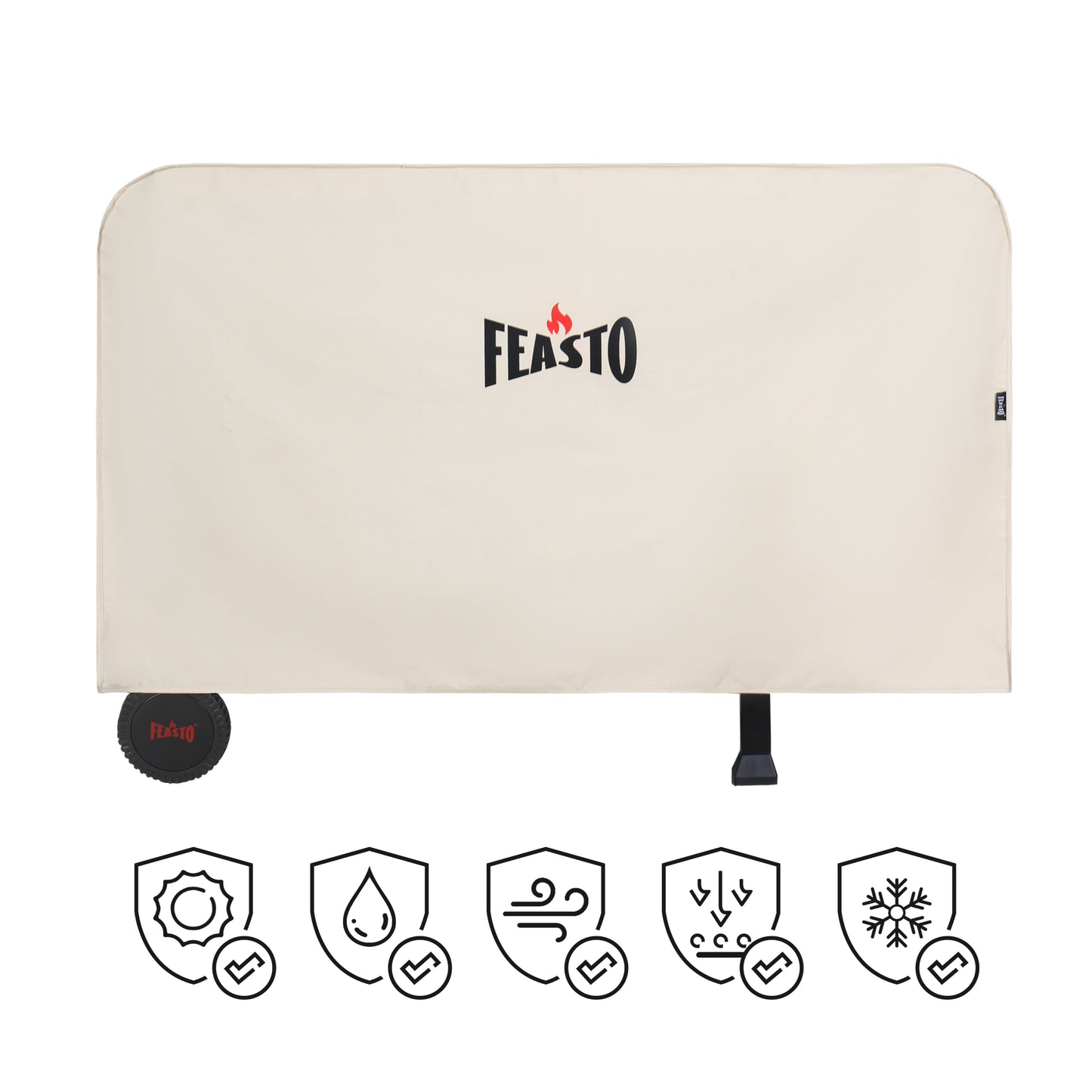 Outdoor Dining Cart Cover for Feasto Three-Shelf Movable Dining Cart Prep Table Heavy Duty Waterproof Cover for Feasto Dining Cart Beige (L50.4” x W23.6” x H28.7”)