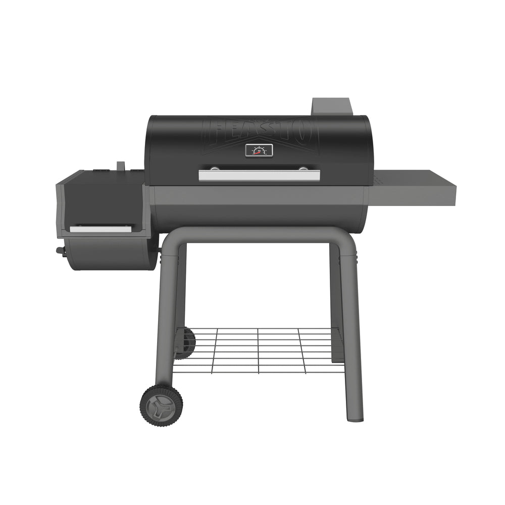 Charcoal Grill with Offset Smoker & Side Table 360 view