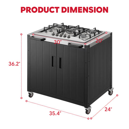 Feasto Outdoor Kitchen Series 5-Burner Outdoor Gas Grill with Cover, Modular Kitchen Grill