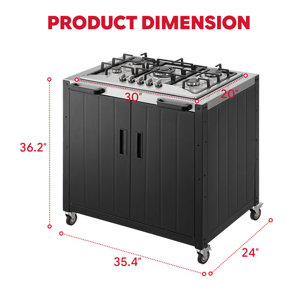 Feasto Outdoor Kitchen Series 5-Burner Outdoor Gas Grill with Cover, Modular Kitchen Grill