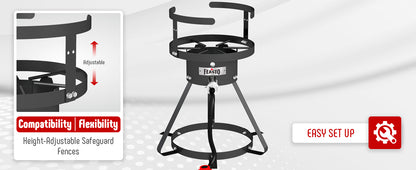 FEASTO 30Qt Aluminum Turkey Fryer Pot with Stockpot Basket & 50,000BTU Propane Gas Burner, Outdoor Deep Fryer & Seafood Boil Pot-Outdoor Cooker for Crawfish, Crab, Shrimp and Frying