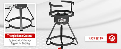 FEASTO 30Qt Aluminum Turkey Fryer Pot with Stockpot Basket & 50,000BTU Propane Gas Burner, Outdoor Deep Fryer & Seafood Boil Pot-Outdoor Cooker for Crawfish, Crab, Shrimp and Frying