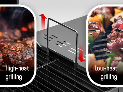 Feasto BBQ Charcoal Grill with Side Table, 30-In Heavy Duty Outdoor BBQ Grill with 647 Sq. In Cooking Area for Outdoor Barbecue in Backyard, Patio and Parties, Black by Feasto