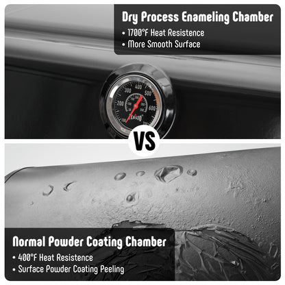 4-Burner Propane Gas Grill with 2 Side Tables and Porcelain-Enameled Grates for Patio Garden Barbecue,36000 BTU Outdoor Grill for Outdoor Cooking, Black