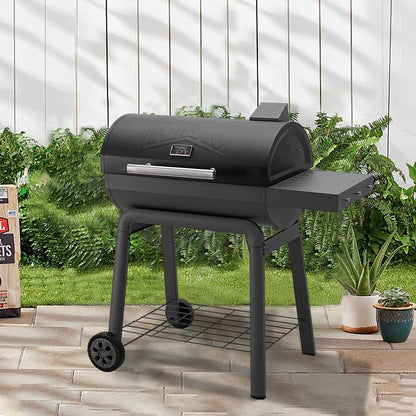 Feasto BBQ Charcoal Grill with Side Table, 30-In Heavy Duty Outdoor BBQ Grill with 647 Sq. In Cooking Area for Outdoor Barbecue in Backyard, Patio and Parties, Black by Feasto