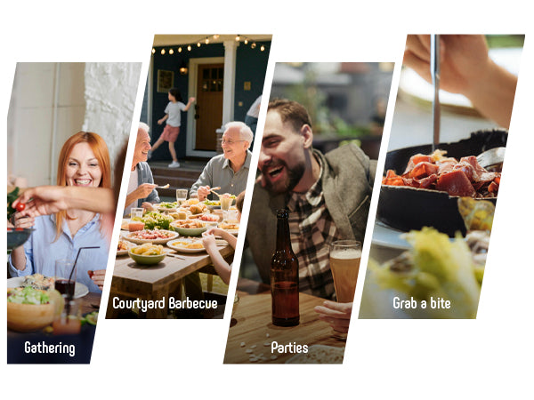 FEASTO Portable Propane Gas Grill with Folding Cart & 13000 BTU Burner, 360 SQ.IN. Cast Iron Cooking Grates, Side table, 8’’ Wheels, Stainless Grease Tray for Outdoor BBQ, Camping & Tailgating, Black