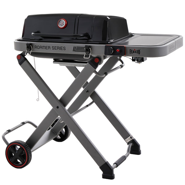 Portable Propane Gas Grill with Folding Cart, Camping & Tailgating, Grey