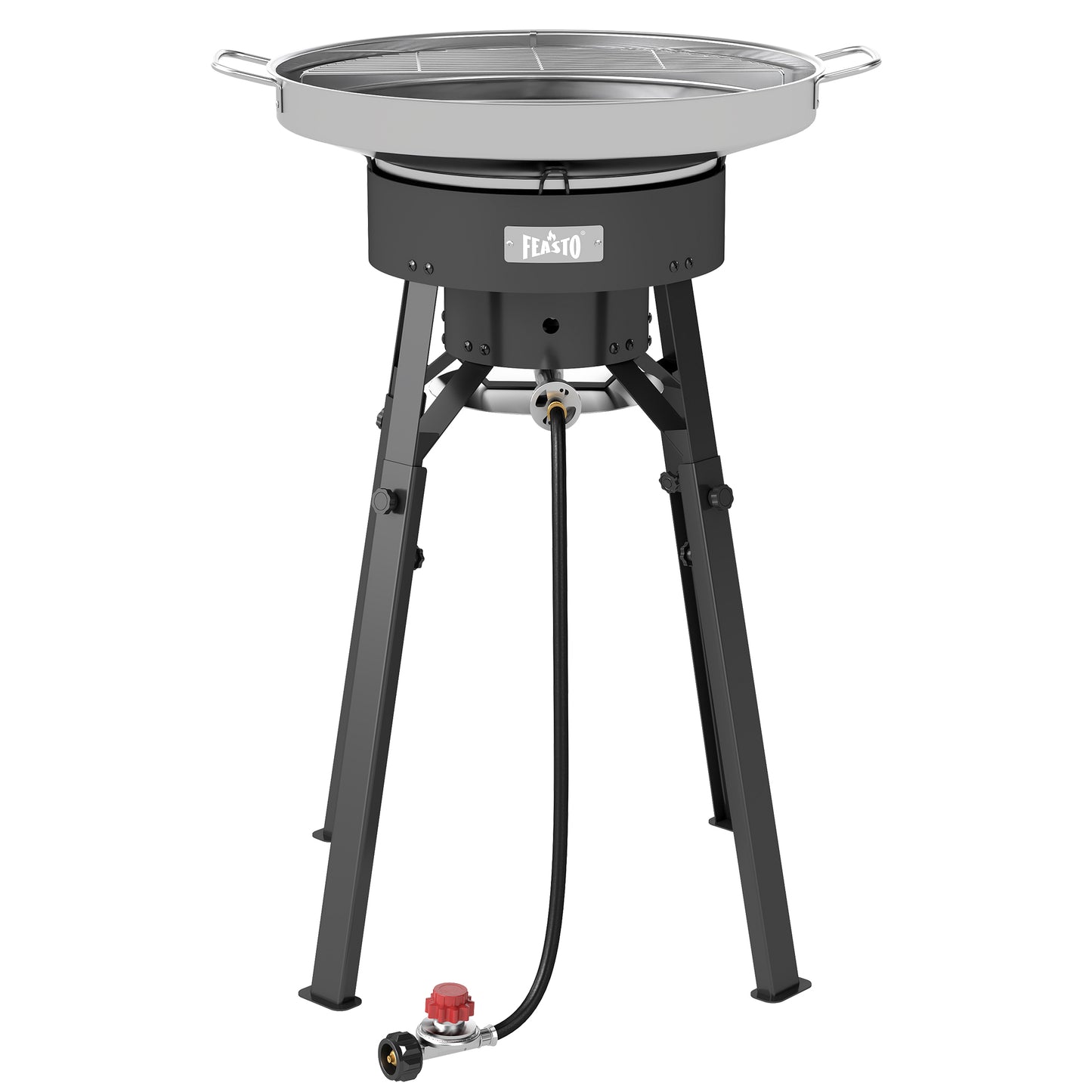 Feasto 23" Stainless Steel Concave Comal Set, Discada Disc Cooker with 54,000BTU Paella Burner and Adjustable Stand Set, Cazo Para Carnitas Tortillas Stir Fry Wok for Outdoor Cooking, CSA Certified