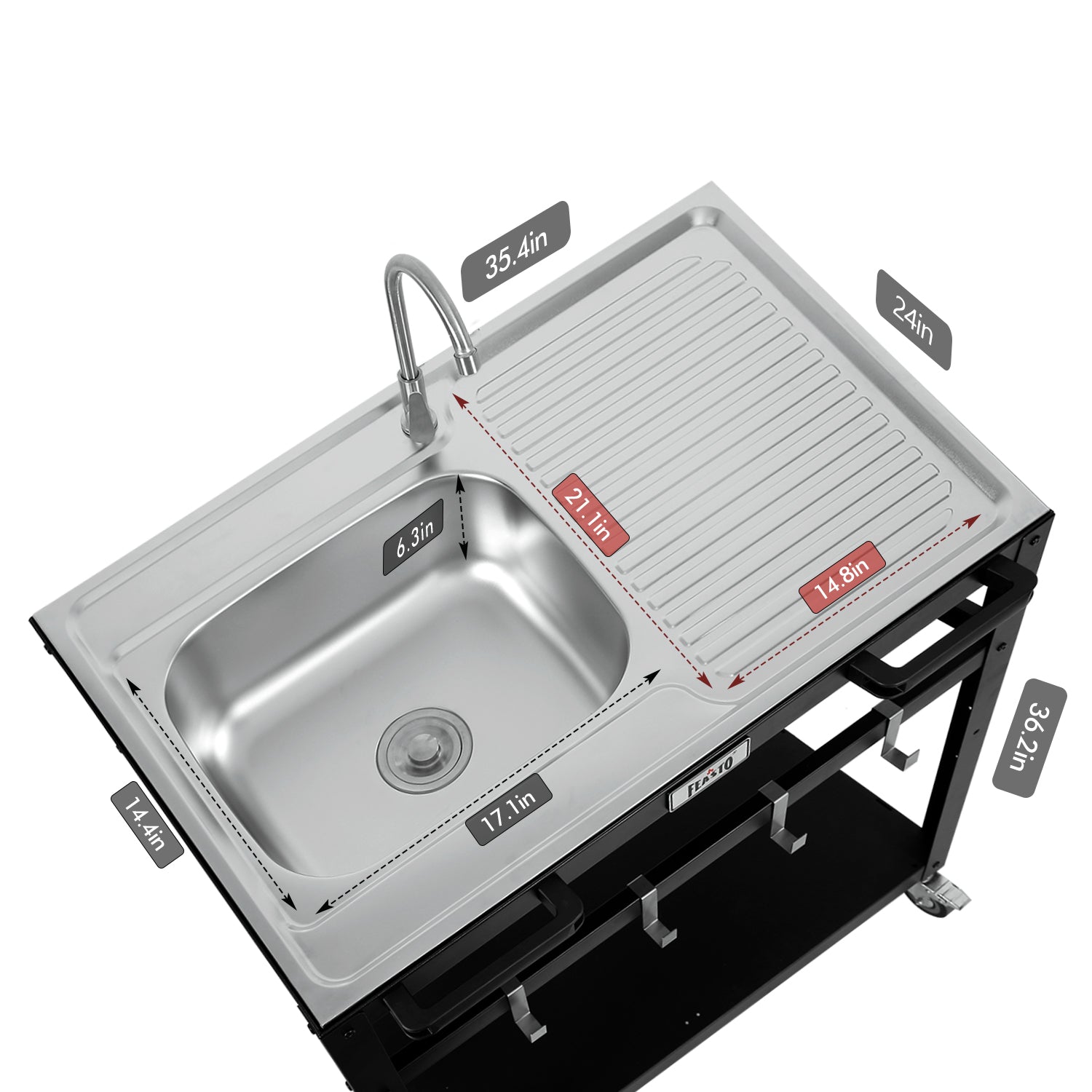 Sink Modular Garden Kitchen FEASTO Modular Outdoor Kitchen Sink