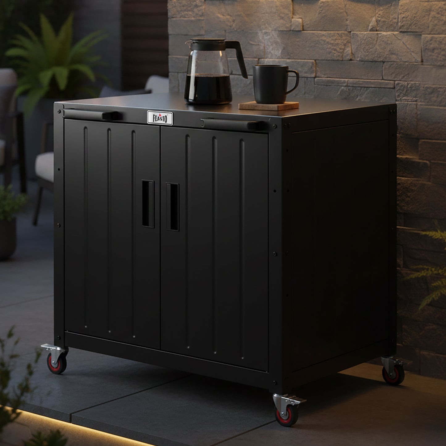 Feasto 35" Outdoor Kitchen Island & Grill Storage Cart(Add to cart and enjoy an additional 10% discount.)