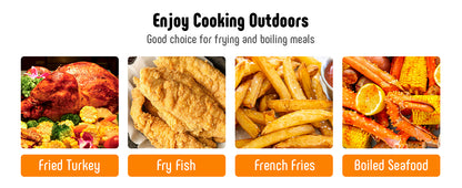 FEASTO 30Qt Aluminum Turkey Fryer Pot with Stockpot Basket & 50,000BTU Propane Gas Burner, Outdoor Deep Fryer & Seafood Boil Pot-Outdoor Cooker for Crawfish, Crab, Shrimp and Frying