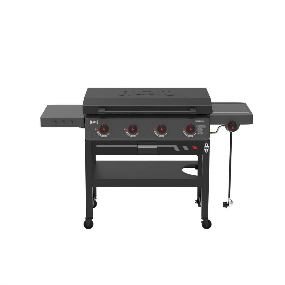 4-Burner Gas Griddle with Side Burner & Hood 360 view