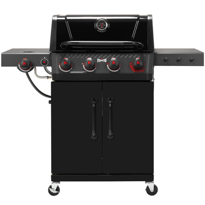 Feasto 4-Burner Propane Gas Grill with Sear & Side Burner 49,500 BTU, Black(Add to cart and enjoy an additional 5% discount)