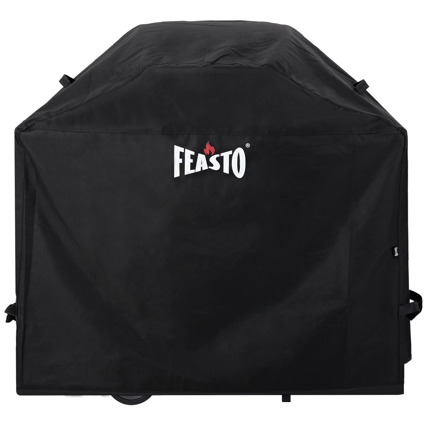 FEASTO 44-Inch Outdoor Grill Cover for 2 Burner Gas Grill, Waterproof 600D Heavy Duty BBQ Grill Cover, with Handles & Hook and Loop Straps, Black