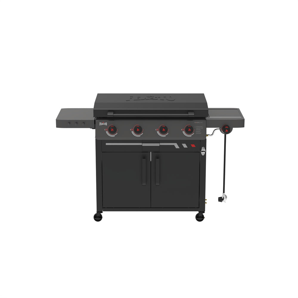4-Burner Gas Griddle with Side Burner & Cabinet 360 view
