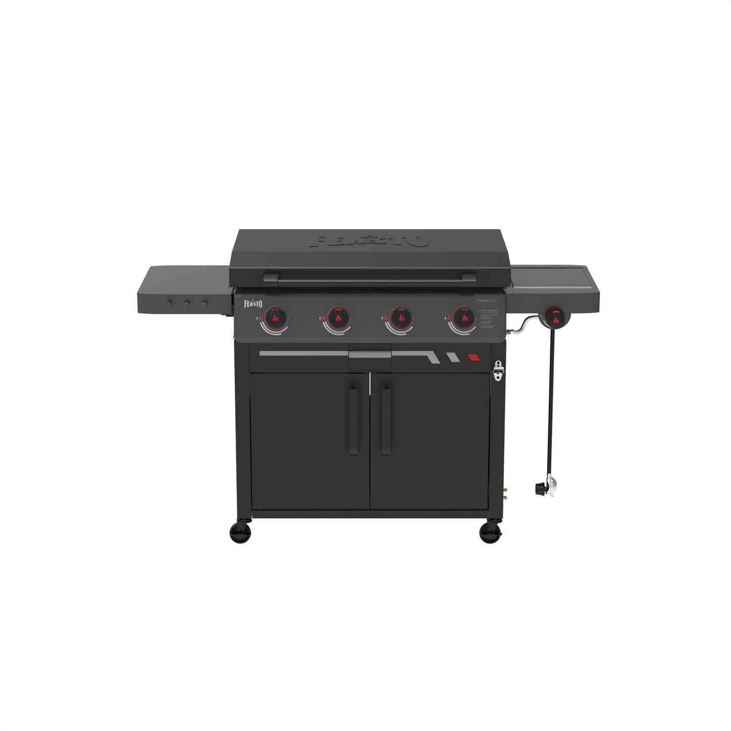 4-Burner Gas Griddle with Side Burner & Cabinet
