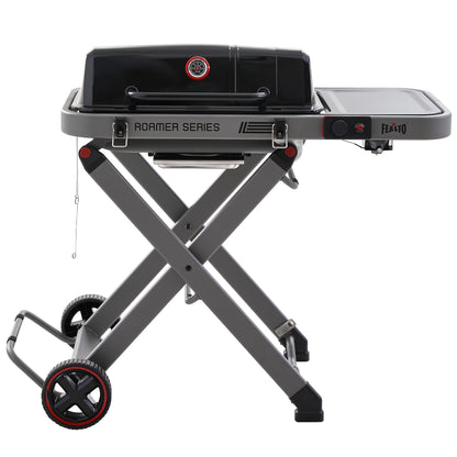 Portable Propane Gas Grill with Folding Cart, Camping & Tailgating, Grey