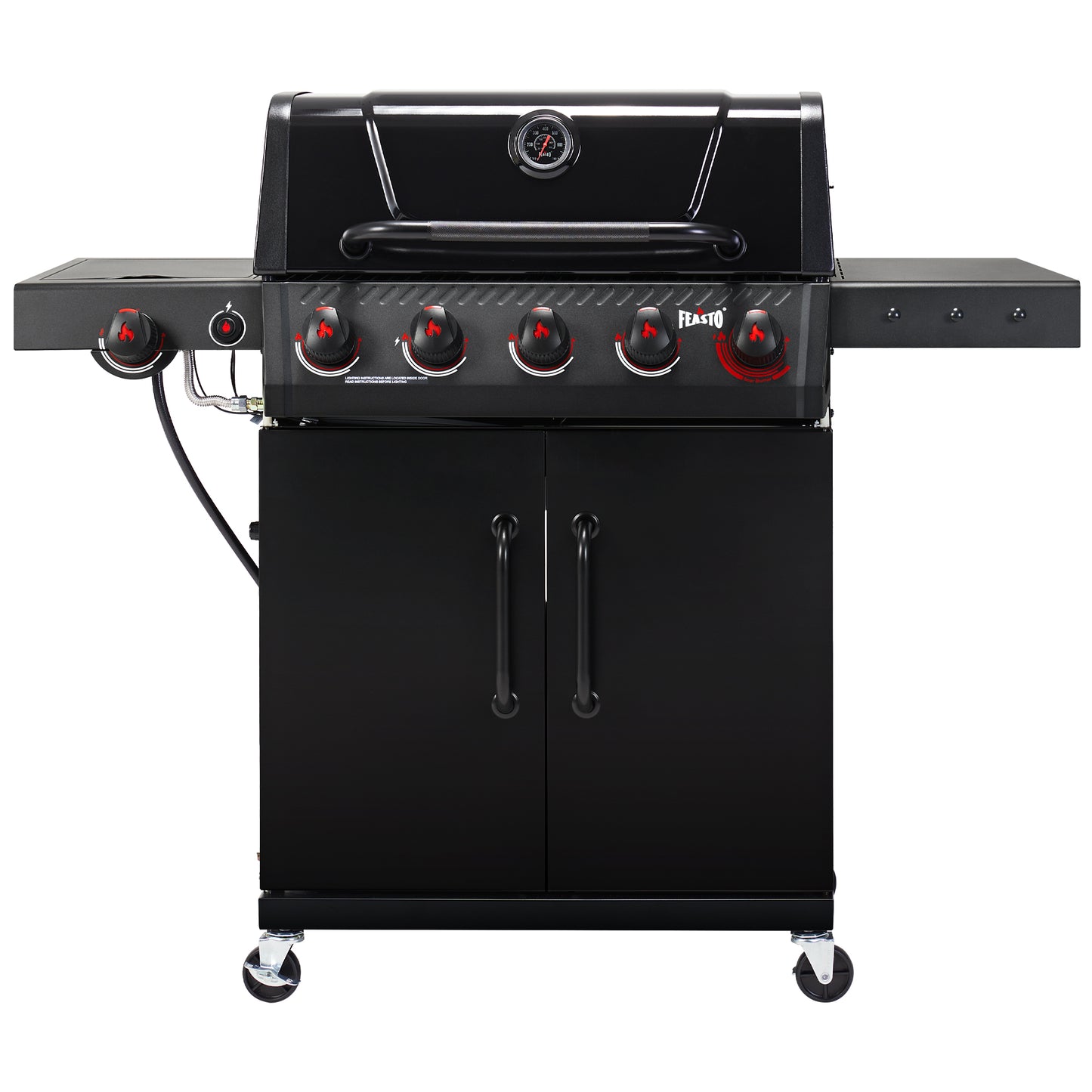 Feasto 5-Burner Propane Gas Grill with Sear & Side Burner 58,000 BTU, Black(Add to cart and enjoy an additional 5% discount)