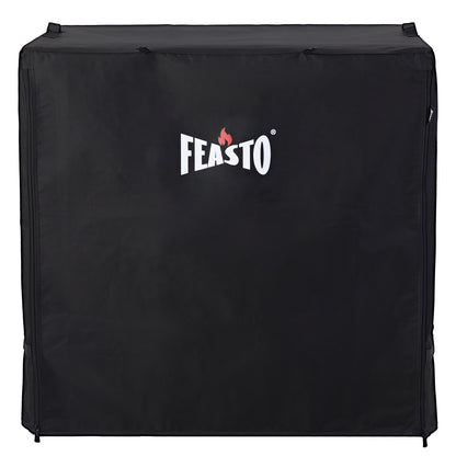 FEASTO 36-Inch Outdoor Prep Table Cover, Waterproof 600D Grill Cart Cover with Roll-Up Zippered Door, for Kitchen Island & Outdoor Storage Cabinet, Black