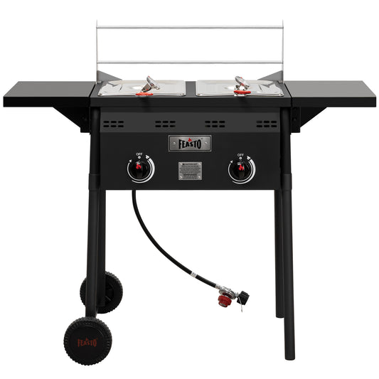 Feasto Outdoor Propane Deep Fryer with Dual Independent Burners(Add to cart and enjoy an additional 10% discount)