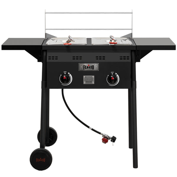 Feasto Outdoor Propane Deep Fryer with Dual Independent Burners(Add to cart and enjoy an additional 10% discount)