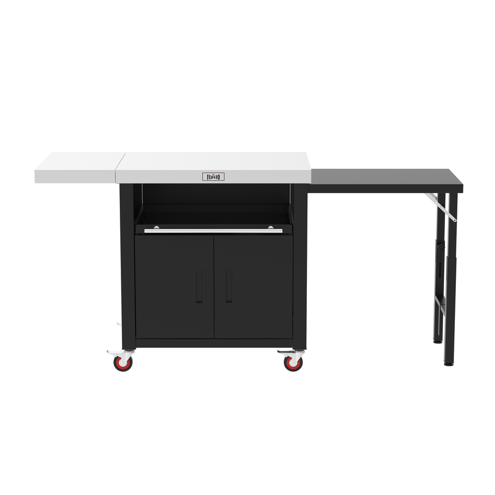 Outdoor Grill Cart with Dual Foldable Side Tables 360 view