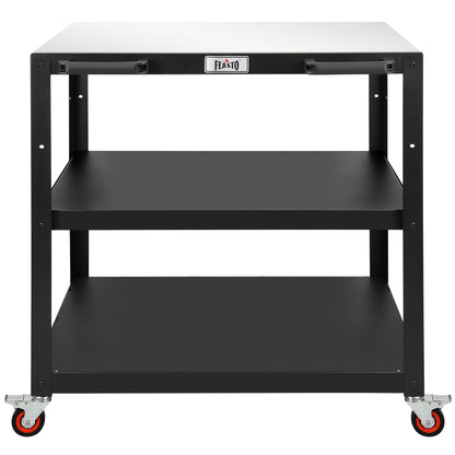 Feasto 3-Shelf Movable Pizza Oven Table for Outdoor, 304 Stainless Steel Grill Cart(Add to cart and enjoy an additional 7% discount)