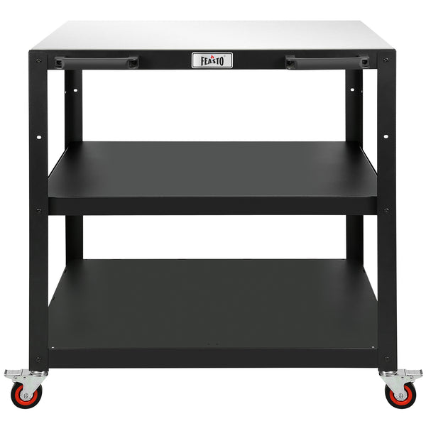 Feasto 3-Shelf Movable Pizza Oven Table for Outdoor, 304 Stainless Steel Grill Cart(Add to cart and enjoy an additional 7% discount)
