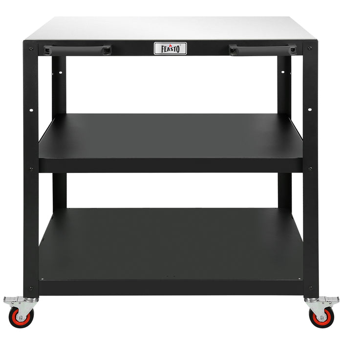 Feasto 3-Shelf Movable Pizza Oven Table for Outdoor, 304 Stainless Steel Grill Cart(Add to cart and enjoy an additional 5% discount)