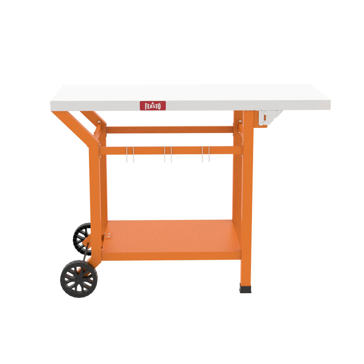 Outdoor Movable Grill Cart with Folding Side Table 360 view