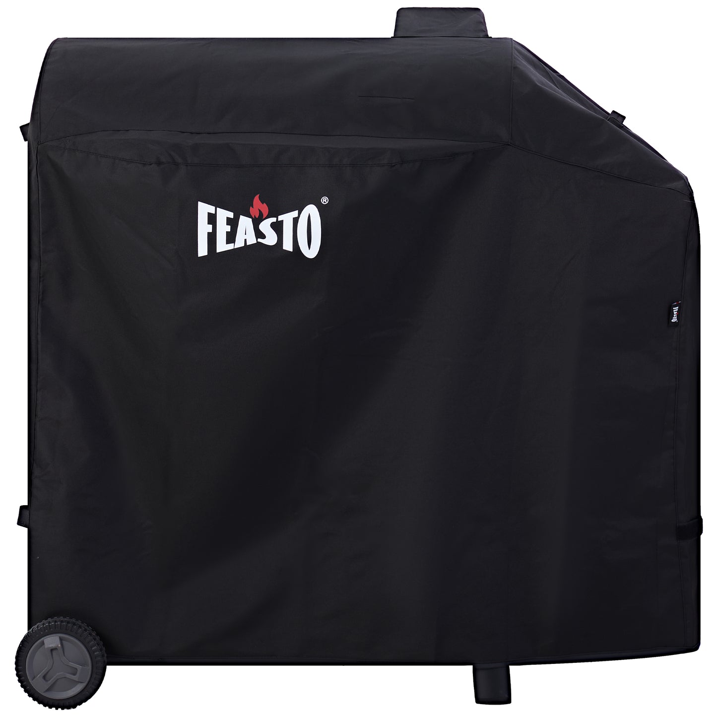 FEASTO 44-Inch Outdoor Grill Cover for Charcoal Grill with Side Table, Waterproof 600D Heavy Duty BBQ Grill Cover, with Handles & Hook and Loop Straps, Black