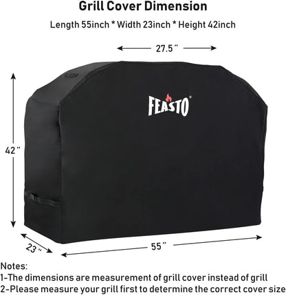 BBQ Grill Cover, 55” Heavy Duty Waterproof Gas Grill Cover,Anti-UV,Fade Resistant,Griddle Cover with Adjustable Velcro Strap,Fits for Weber,Char Broil,Nexgrill,Royal Gourmet(L55” x W23” x H42”)