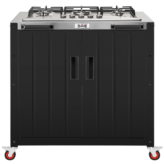 Feasto 5-Burner Propane Gas Stove, Stainless Steel Top with Cabinet(Add to cart and enjoy an additional 7% discount)