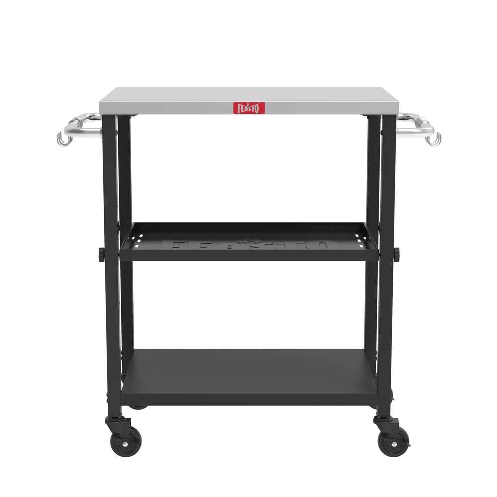 Outdoor Grill Cart with Adjustable Shelves 360 view