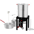 4 in 1 Turkey and Fish Fryer Set with 30 Qt & 10 Qt Aluminum Pots Electronic Ignition