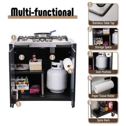 Feasto Outdoor Kitchen Series 5-Burner Outdoor Gas Grill with Cover, Modular Kitchen Grill