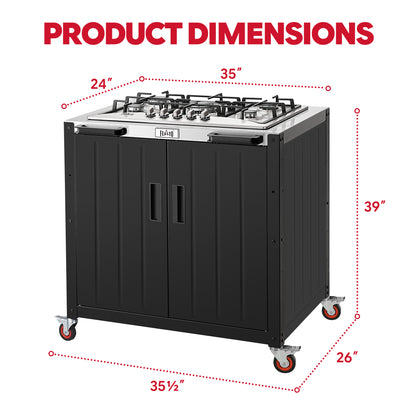 Feasto 5-Burner Propane Gas Stove, Stainless Steel Top with Cabinet(Add to cart and enjoy an additional 7% discount)