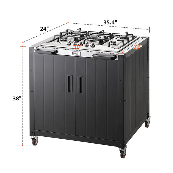 Feasto Outdoor Kitchen Series 5-Burner Outdoor Gas Grill with Cover, Modular Kitchen Grill