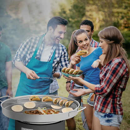 Feasto 23" Stainless Steel Concave Comal Set, Discada Disc Cooker with 54,000BTU Paella Burner and Adjustable Stand Set, Cazo Para Carnitas Tortillas Stir Fry Wok for Outdoor Cooking, CSA Certified