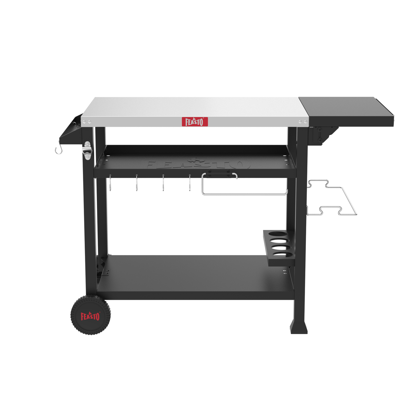 Outdoor Grill Cart with Foldable Side Table
