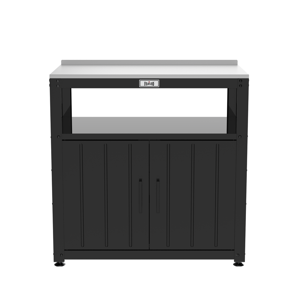 Outdoor Grill Cart with Stainless Steel Top and Storage Cabinet 360 view