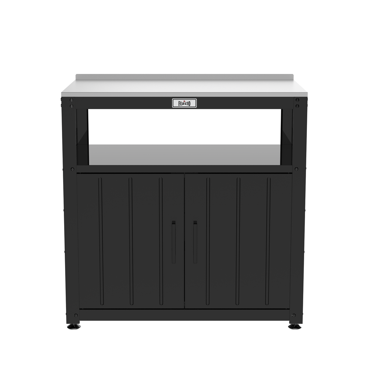 Outdoor Grill Cart with Stainless Steel Top and Storage Cabinet 360 view